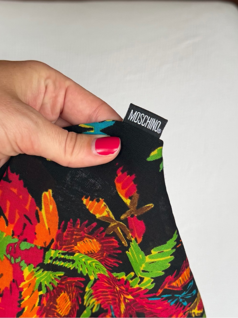 Rare Vintage Moschino Jeans Ruffle Short Sleeve Wool Floral Boatneck Blouse - Picture 7 of 7